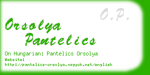 orsolya pantelics business card
